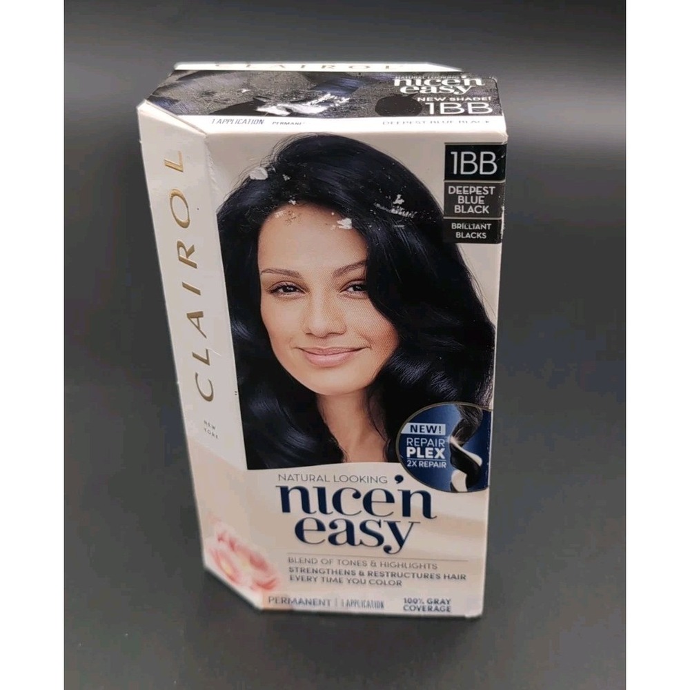 Clairol Nice 'N Easy Permanent Hair Color 1BB Deepest Blue Black 1 Kit